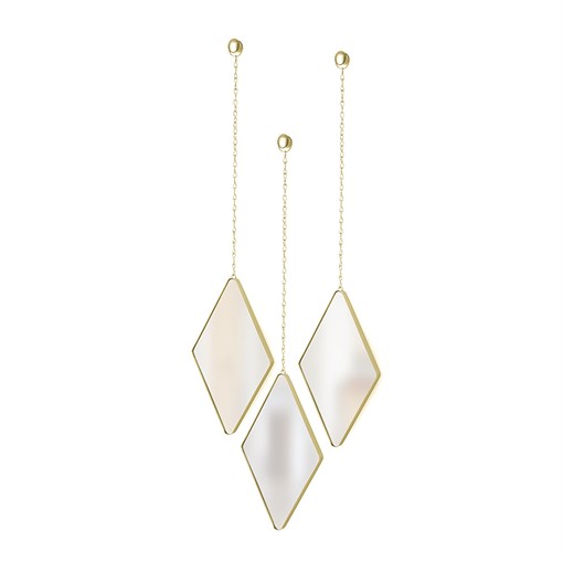 Набор из 3 подвесных зеркал dima матовая латунь - фото 312713