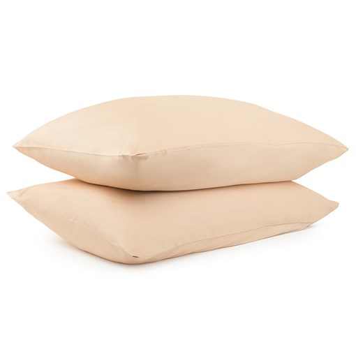 Набор из двух наволочек из сатина бежево-розового из коллекции essential, 50х70 см - фото 324949