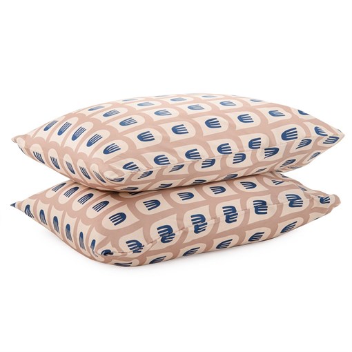 Набор из двух наволочек из сатина бежево-розового цвета с принтом blossom time из коллекции cuts&pie - фото 324970