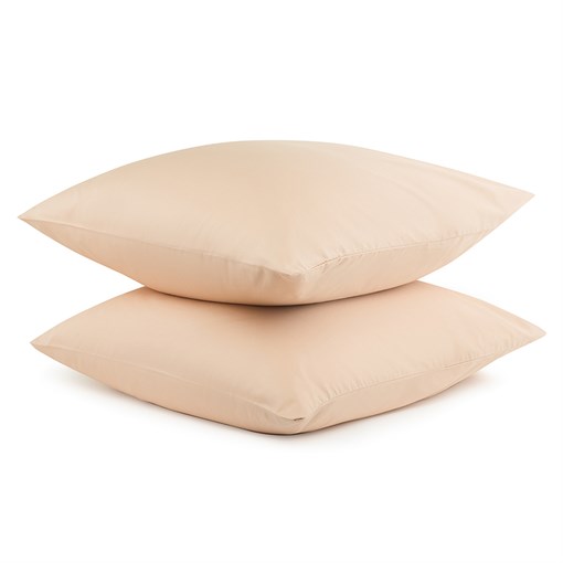 Набор из двух наволочек из сатина бежево-розового из коллекции essential, 70х70 см - фото 324996