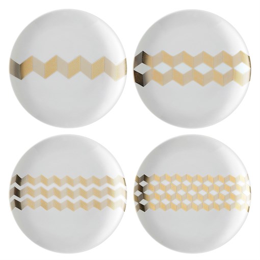 Набор блюдец signature, chevron, ?16cm, золото, 4 шт. - фото 325327