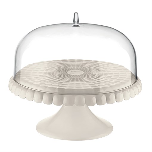 Блюдо для торта с крышкой tiffany, ?30 см, акрил, молочно-белое - фото 328666