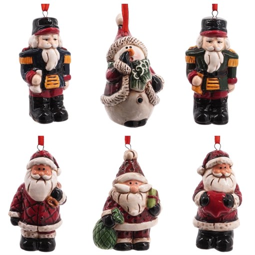 Украшение новогоднее "Снеговик/Дед Мороз", L3,5 W3 H7 см, 6в. - фото 329941