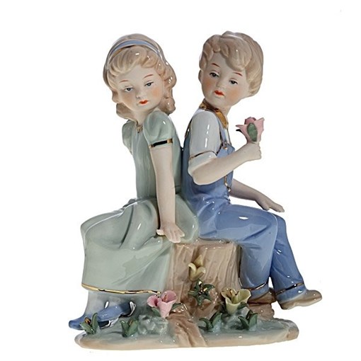 Фигурка декоративная "Мальчик и девочка", L14 W8 H17 см - фото 330133