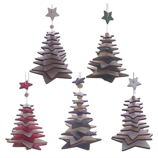 Украшение новогоднее "Елка", L7 W7 H22 см, 5в. - фото 331047