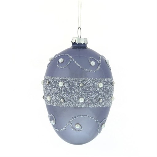 Украшение новогоднее "Яйцо со стразами",  L8 W8 H12 см - фото 331053