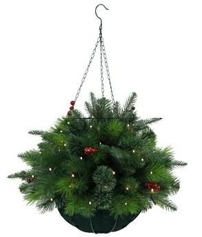 Кашпо хвойное с подсветкой, 50 LED ламп, 201 в., работает от батареек 3*АА, L53 W53 H74 см - фото 331057