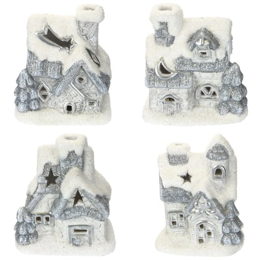 Фигурка декоративная "Домик" с подсветкой, L7,5 W5,5 H9,4 см, 4в. - фото 331114