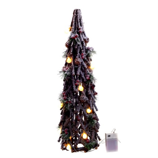 Изделие декоративное с подсветкой "Украшенная ёлка", L18 W18 H60 см, (теплый белый) - фото 331182