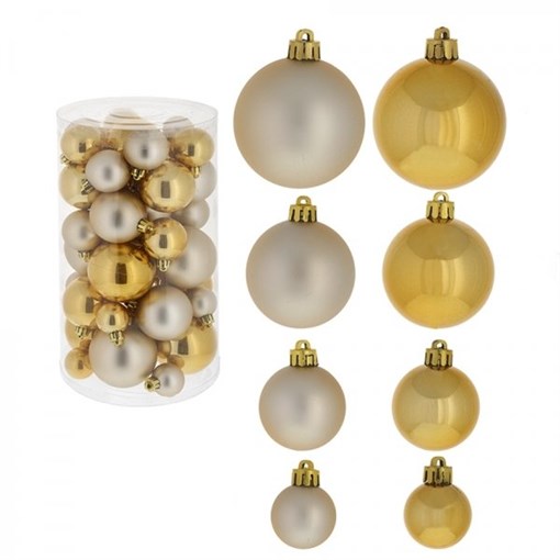Украшение новогоднее "Шар", набор из 40 шт,  L15 W15 H26 D6/5/4/3 см - фото 331247