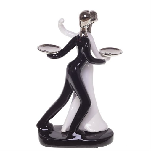 Подсвечник "Влюбленная пара", L18 W9 H29 см - фото 332527