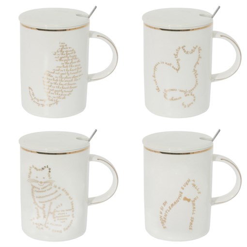 Кружка с крышкой и ложкой, 400 мл, L11,5 W8 H11 см, 4в. - фото 334830