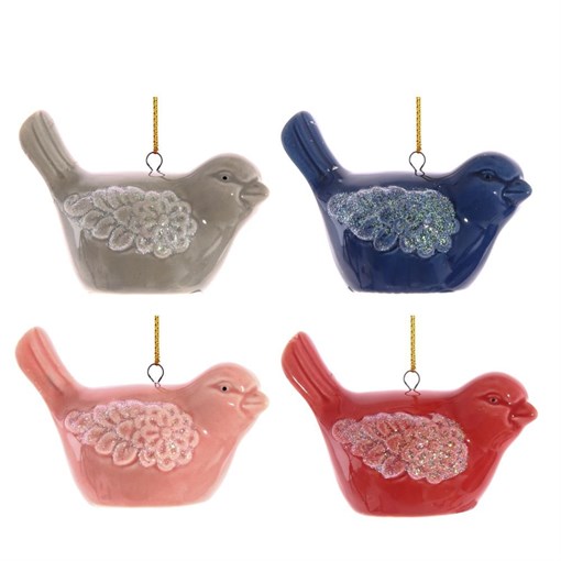 Украшение новогоднее "Птичка", L8 W5 H6 см, 4в. - фото 335425