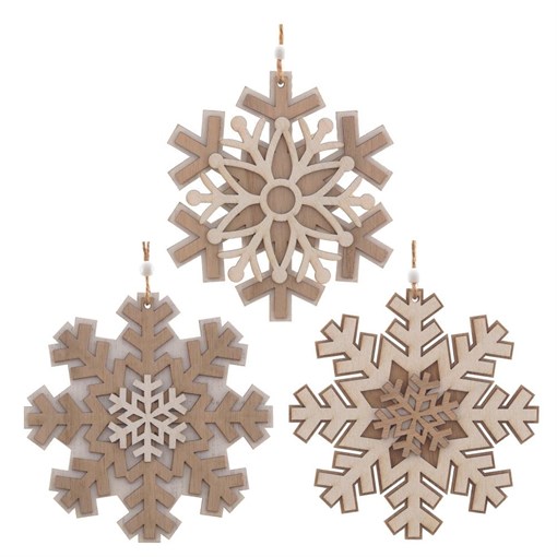 Украшение новогоднее "Снежинка", L15 W0,5 H15 см, 3в. - фото 335465