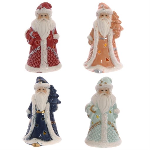 Фигурка декоративная "Дед Мороз" с подсветкой, L7 W6 H12 см, 4в. (2xLR44, не прилаг.) - фото 335986