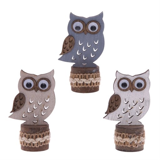 Фигурка декоративная "Сова", L6 W4 H11 см, 3в. - фото 336459