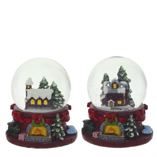 Фигурка декоративная в стекл. шаре "Домик", L7,5 W6,8 H9 см, 2в - фото 336663