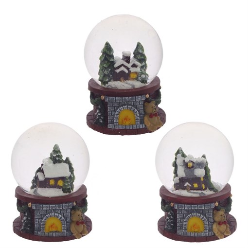 Фигурка декоративная в стекл. шаре "Домик", L4,8 W4,8 H6,3 см, 3в - фото 336666