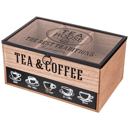 Шкатулка для чая коллекция "Coffee & tea time" 25*16*12 см - фото 345876
