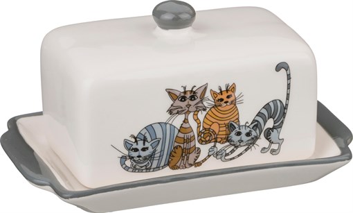 Масленка "Озорные коты" 18*11*9 см - фото 346632