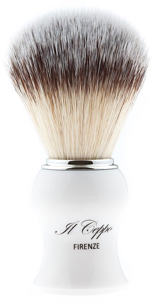 Помазок для бритья IL Ceppo, пластик, синтетический ворс, рукоять - белый глянцевый цвет - фото 353883