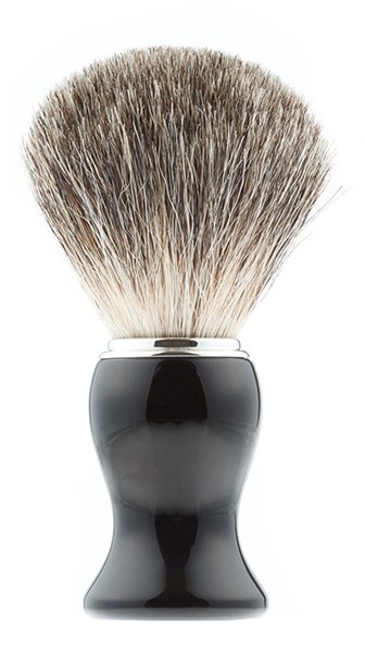 Помазок для бритья IL Ceppo, каучуковая смола, барсучий ворс, рукоять - черный глянцевый цвет - фото 353897