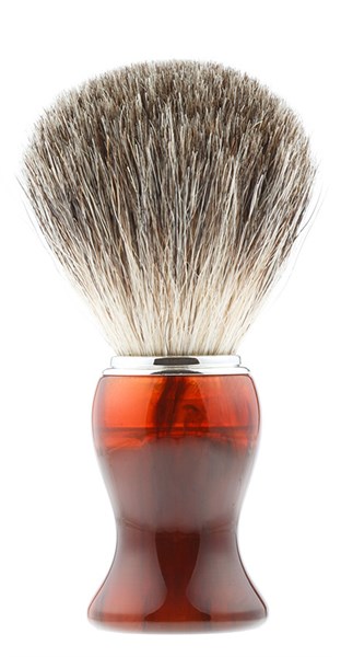 Помазок для бритья IL Ceppo, каучуковая смола, барсучий ворс, рукоять - коричневый цвет - фото 353901