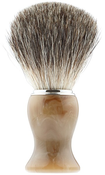 Помазок для бритья IL Ceppo, каучуковая смола, барсучий ворс, рукоять - серый перламутровый цвет - фото 353903