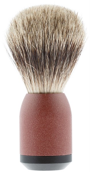 Помазок для бритья IL Ceppo, алюминий, барсучий ворс, рукоять - красно-черный матовый цвет - фото 353911