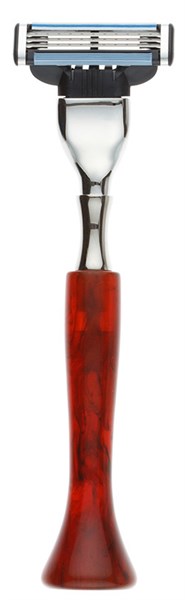 Станок для бритья IL Ceppo, MACH3, каучуковая смола, рукоять - коричневый цвет - фото 353924