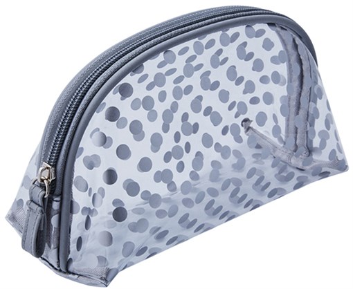 Косметичка Dewal Beauty серия "Горох", серая  19х8,5х11,5см - фото 354144