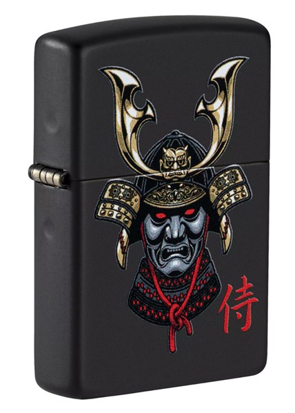Зажигалка ZIPPO Samurai Helmet Design с покрытием Black Matte, латунь/сталь, чёрная, 38x13x57 мм - фото 354439