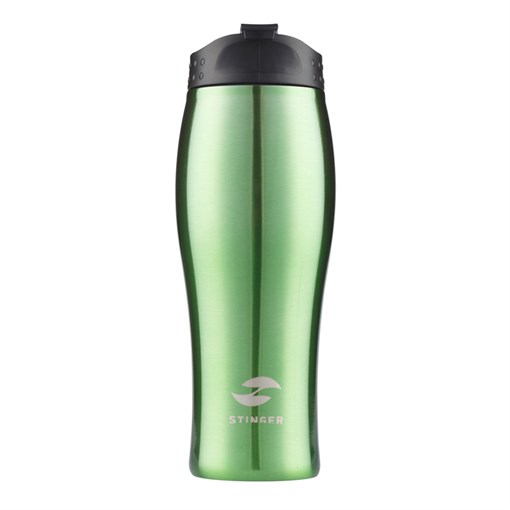 Термокружка Stinger, 0,4 л, сталь/пластик, зеленый глянцевый, 6,5х22,3 см - фото 354745