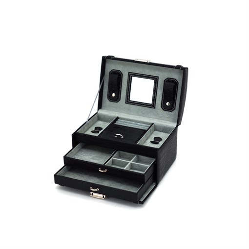 Шкатулка для украшений Jardin D'Ete, цвет черный, "рептилия", 24,5 х 17 х 14,5 см - фото 354962