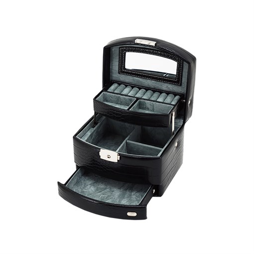 Шкатулка для украшений Jardin D'Ete, цвет черный, "рептилия", 15,8 х 13 х 11,5 см - фото 354971