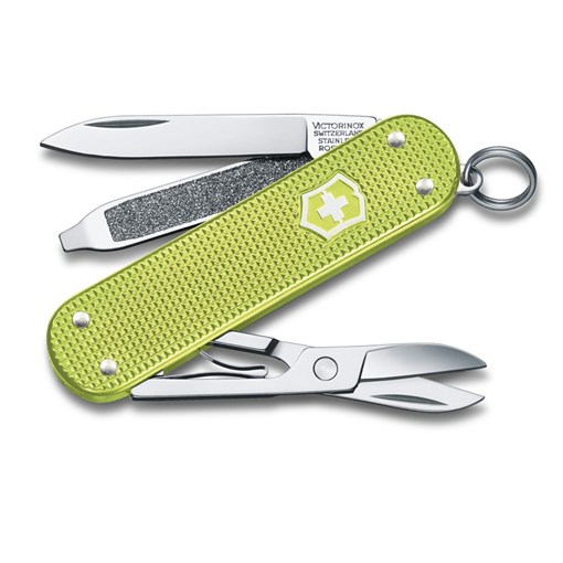 Нож-брелок VICTORINOX Classic SD Alox Colors "Lime Twist", 58 мм, 5 функций, светло-зелёный - фото 355746