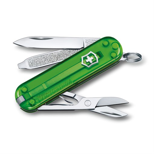 Нож-брелок VICTORINOX Classic SD Colors "Green Tea", 58 мм, 7 функций, полупрозрачный зелёный - фото 355750