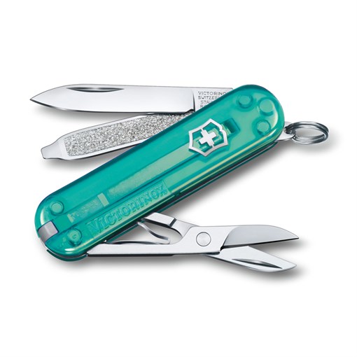 Нож-брелок VICTORINOX Classic SD Colors "Tropical Surf", 58 мм, 7 функций, полупрозрачный бирюзовый - фото 355762