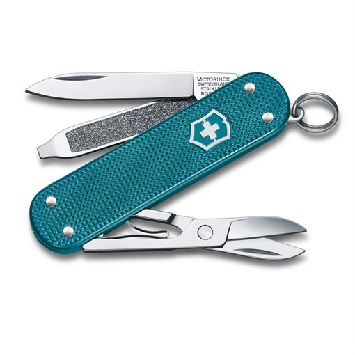 Нож-брелок VICTORINOX Classic SD Alox Colors "Wild Jungle", 58 мм, 5 функций, тёмно-бирюзовый - фото 355770