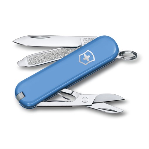 Нож-брелок VICTORINOX Classic SD Colors "Summer Rain", 58 мм, 7 функций, голубой - фото 355789