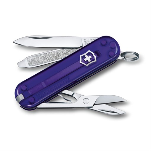 Нож-брелок VICTORINOX Classic SD Colors "Persian Indigo", 58 мм, 7 функций, полупрозрачный индиго - фото 355797