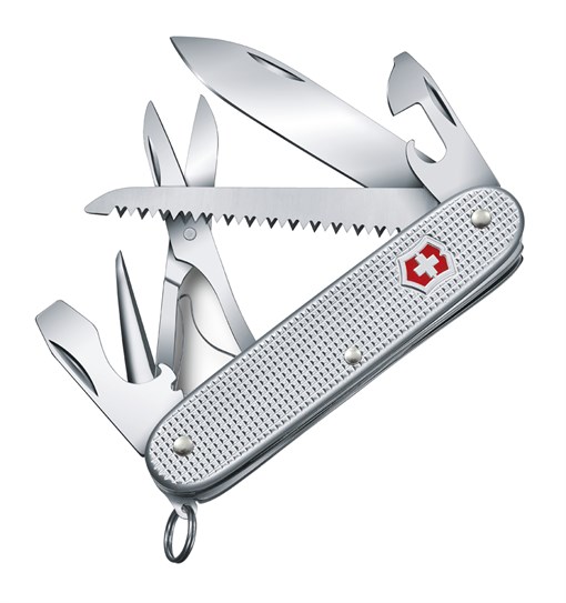 Нож перочинный VICTORINOX Farmer X Alox, 93 мм, 10 функций, алюминиевая рукоять, серебристый - фото 355909