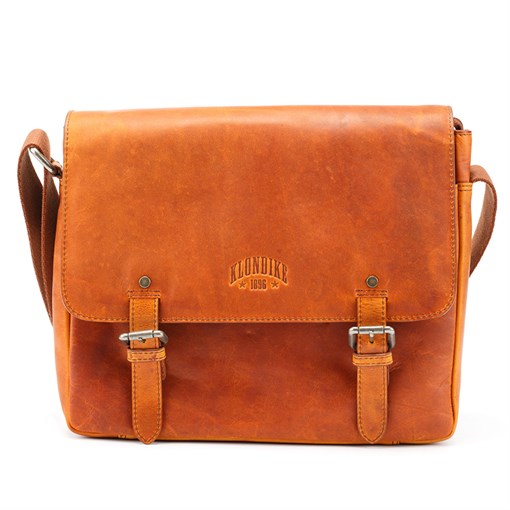 Сумка через плечо KLONDIKE DIGGER «Joe», натуральная кожа цвета коньяк, 28 x 32 x 8 см - фото 356230