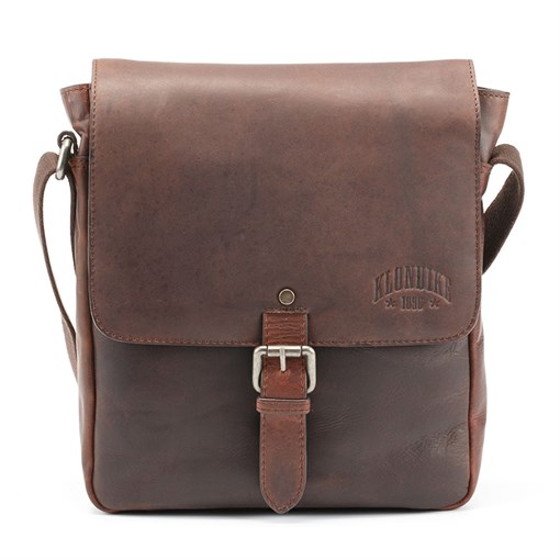Сумка через плечо KLONDIKE DIGGER «Erin», натуральная кожа в темно-коричневом цвете, 25 x 28 x 6 см - фото 356389