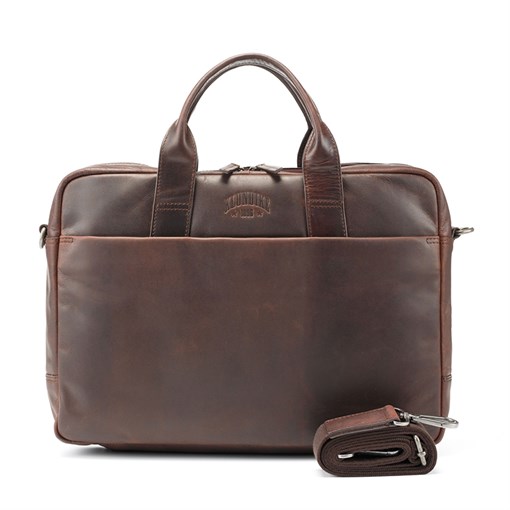 Сумка KLONDIKE DIGGER «Mavis», натуральная кожа в темно-коричневом цвете, 32 x 40 x 8 см - фото 356409