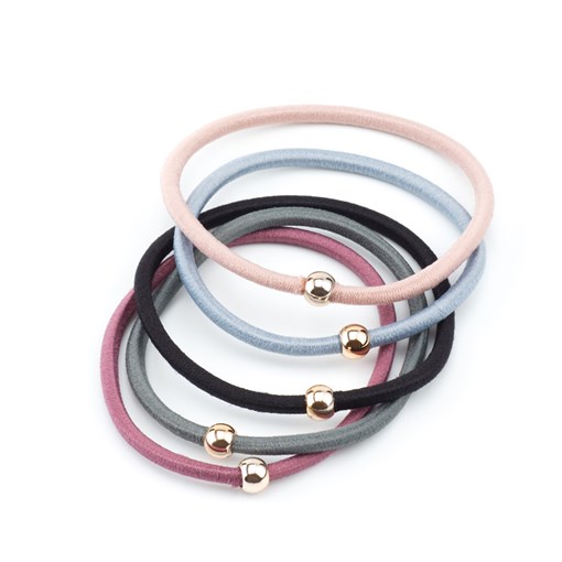 Резинки для волос Dewal Beauty цветные, с бусинками  midi (5 шт.) - фото 356469