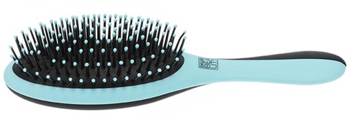 Щетка Dewal Beauty серия "Дуэт" с нейлоновым штифтом, овальная, голубая с черным - фото 356495