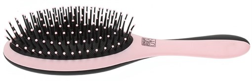 Щетка Dewal Beauty серия "Дуэт" с нейлоновым штифтом, овальная, розовая с черным - фото 356499