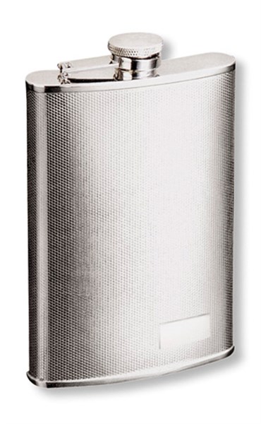 Фляга S.Quire 0,27 л, сталь, серебристый цвет с рисунком - фото 356661