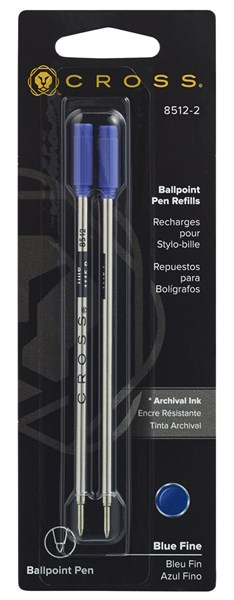 Стержень шариковый Cross тонкий, синий, 2 шт. / блистер - фото 356841